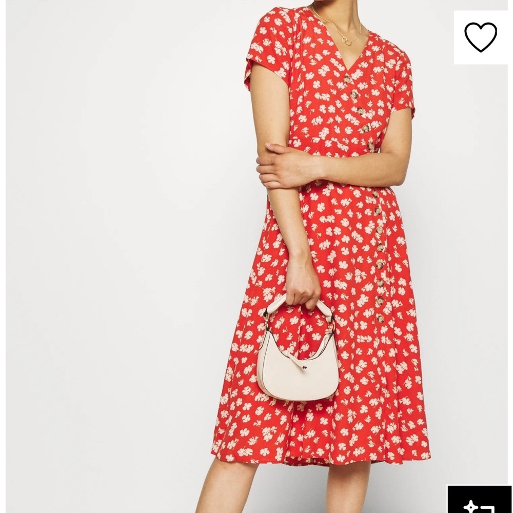 Madewell Hibiscus Print Button Wrap Midi Dress